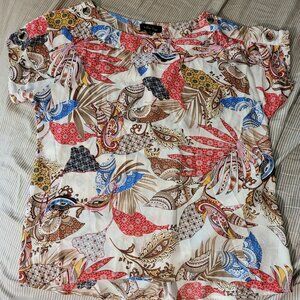 Exotic floral print blouse